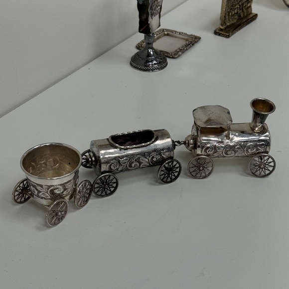 925 Sterling Silver Judaica Sterling Silver 3 Piece "Train" Set - Picture 12 of 12